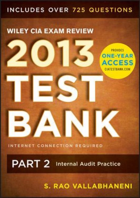 تصویر Wiley CIA Exam Review 2013 Online Test Bank 1-Year Access: Part 2, Internal Audit Practice